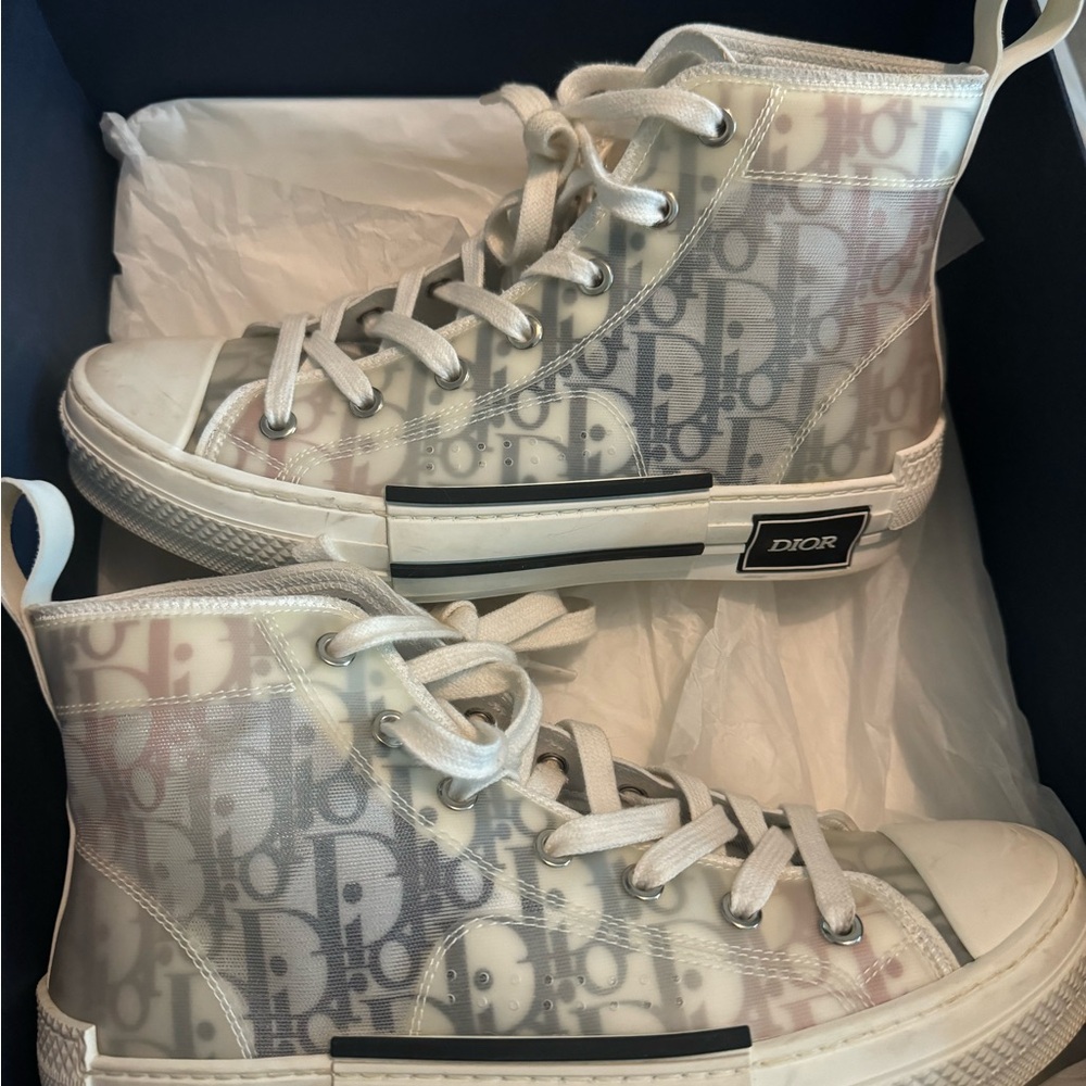 Dior B23 High-Top Sneakers in Red and Blue - Picture 4 of 11